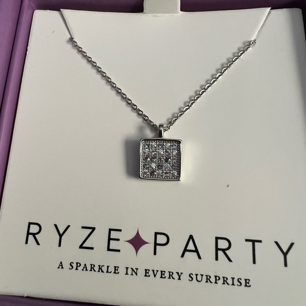 Sterling Silver Ryze Multi Color CZ Necklace